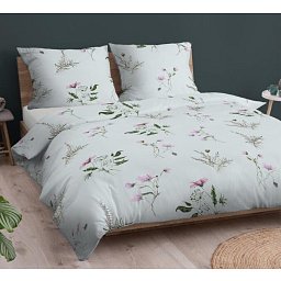 Mikroplyšové kombinované povlečení Luční květ 140X200 70X90 Obrázek pro produkt Mikroplyšové kombinované povlečení Luční květ 140X200 70X90
