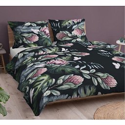 Mikroplyšové kombinované povleční Protea růžová 140X200 70X90 Obrázek pro produkt Mikroplyšové kombinované povleční Protea růžová 140X200 70X90