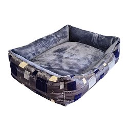 Pelech šedý s modrým vzorem 60X80 cm Obrázek pro produkt Pelech šedý s modrým vzorem 60X80 cm